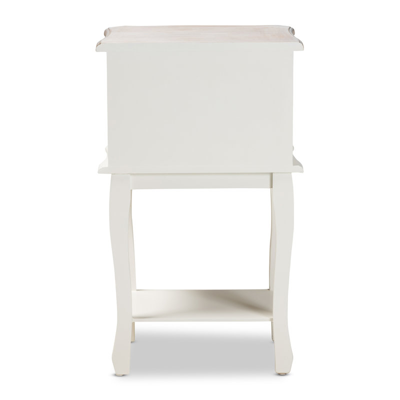  Table de chevet 2 tiroirs avec pieds Cabriole Amalie