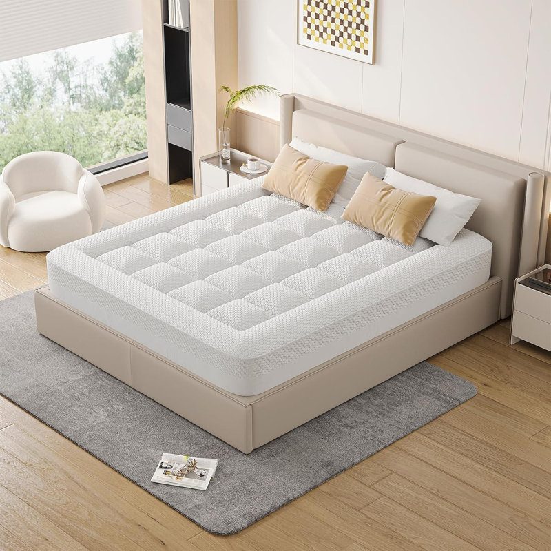 Memory Foam Mattress Topper - 3 Inch Upgraded Pillow Top Mattress Topper With 1 Inch Cooling Mattress Pad - 2 Inch Soft And Breathable Gel Memory Foam Pillow For Back Pain,Deep Sleep