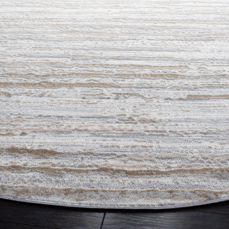 Lagoon Performance Striped Rug, Round 6'7"