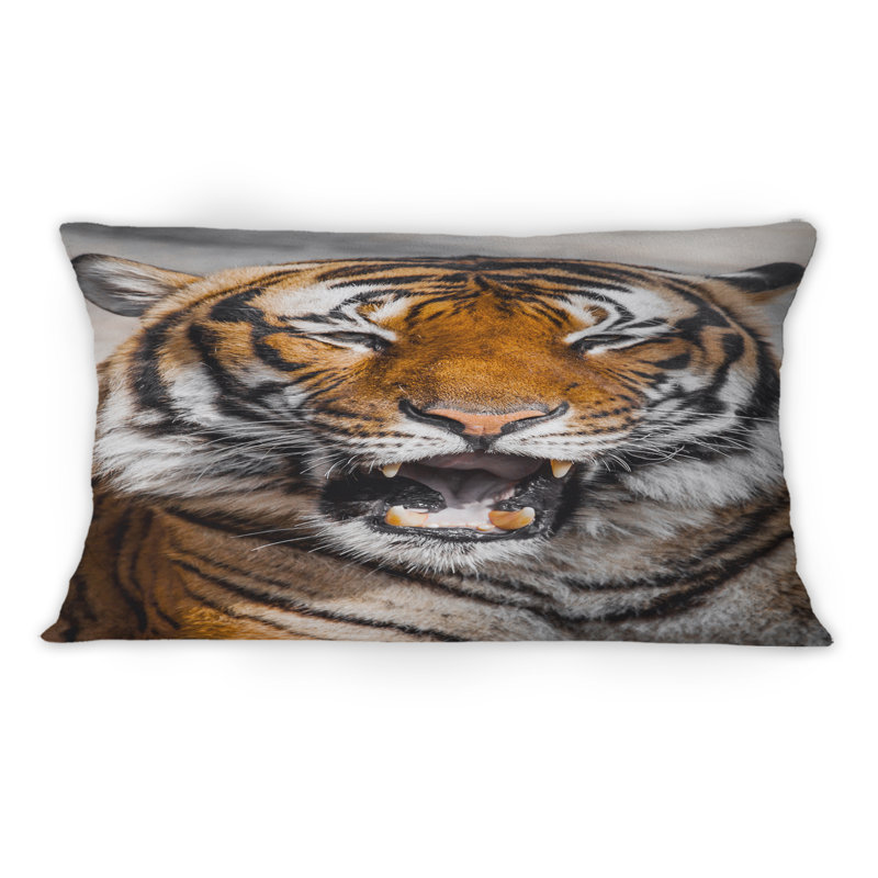 Portrait of A Tigers Face I - coussin décoratif traditionnel imprimé