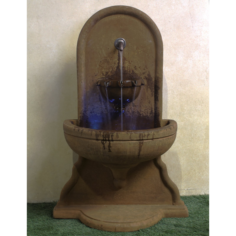 Absolute Handcrafted Outdoor Concrete / Cement Weather Resistant Wall Base Fountain