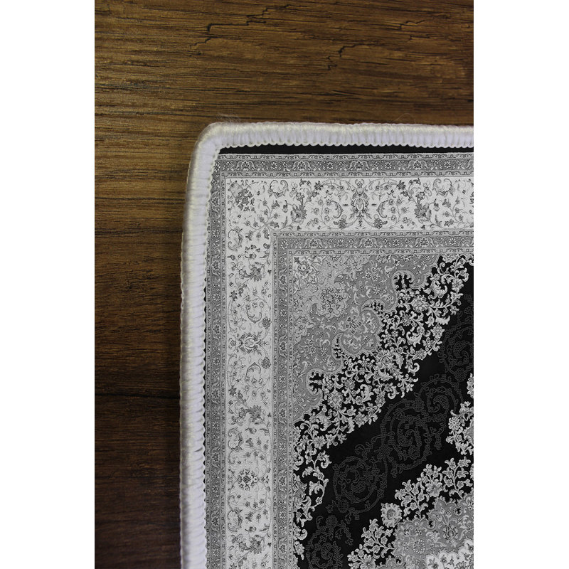 Stylish Area Carpet, Grey, 4.6 x 7.2 Feet | 100% Polyester, 650 g/m² | Antibacterial, Eco-Friendly, Non-Slip PVC Dot Underside | Machine Washable, Digital Printed, Perfect for Living Room & Bedroom Décor