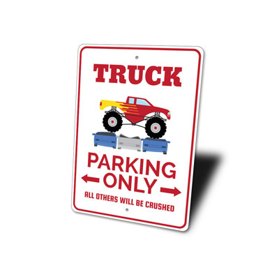 Monster Truck Parking Aluminum Sign