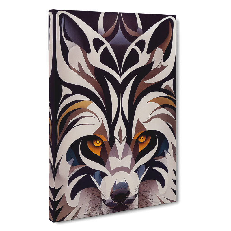 Wolf In Abstract No.4 - Wall Art, Wrapped Canvas, 50cm H x 35cm W, No Matte