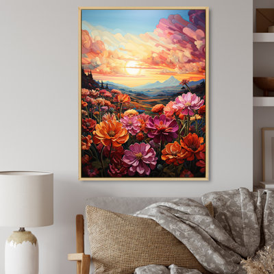 Zinnia Flower Zenith II, reproduction d'art sur toile