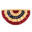 Drapeau patriotique bicolore plissé teint thé 24 po x 48 po Americana