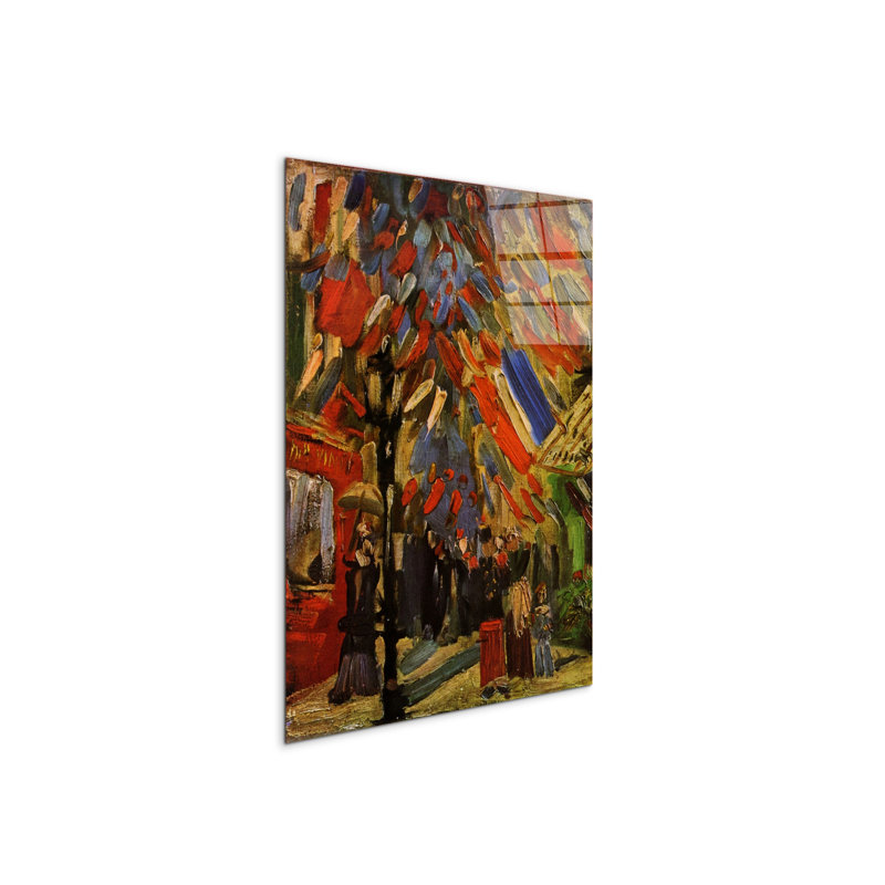 14 July in Paris By Van Gogh Vincent 80cm H X 60cm W CrystalArt Material Acrylic Glass Effect, Frameless Panel Lightweight Ready to Hang