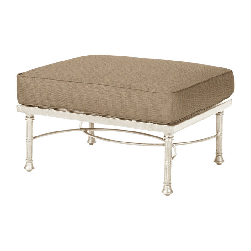 Florence Sectional Ottoman with Cushion, Canvas Heather Beige Sunbrella® Canvas, Desert Bronze