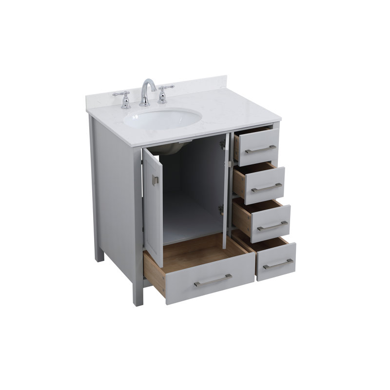 Ensemble de meuble-lavabo simple 32 po Irene, Gris