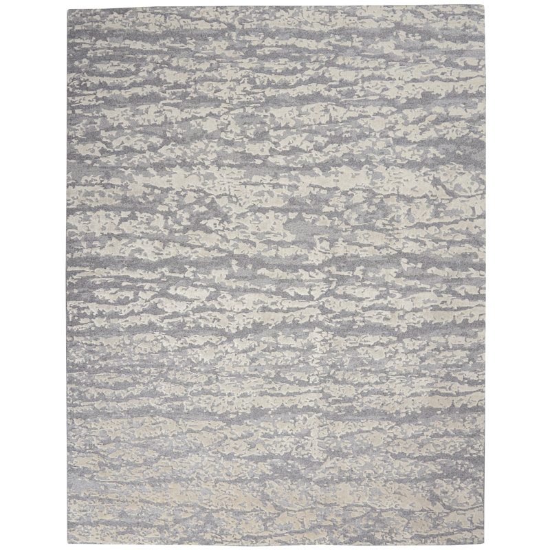 Tapis d'intérieur moderne tempête de sable 9 pi 9 po x 13 pi 9 po Nourison Theos, Rectangle 9 pi 9 po x 13 pi 9 po
