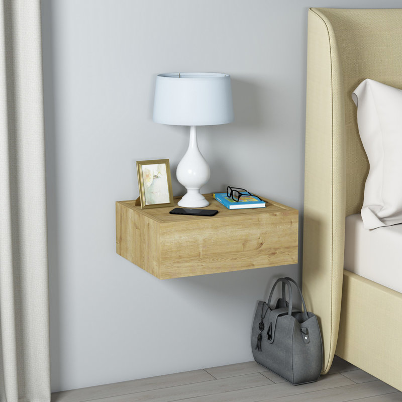Locelso 40cm W 100% Chipboard Bedside Table, Natural