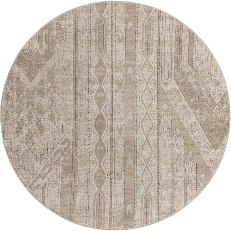 Jacklynn Geometric Indoor Rug, Round 7'10"
