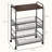Walnut 3-Tier Rolling Kitchen Cart with Baskets