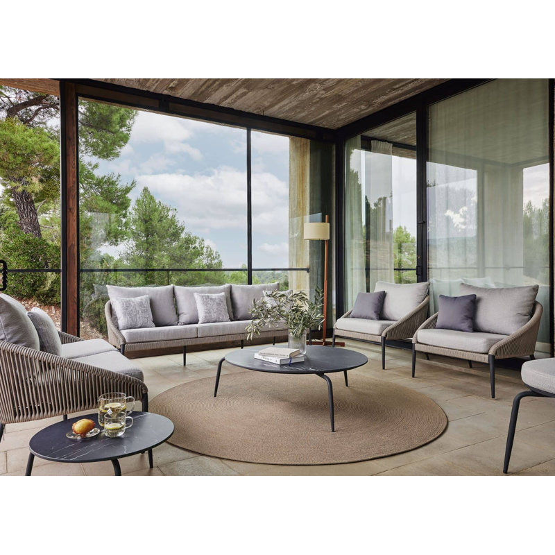 Rodona Outdoor 5 - Piece Conversation Set, Canvas Aruba Sunbrella® Canvas