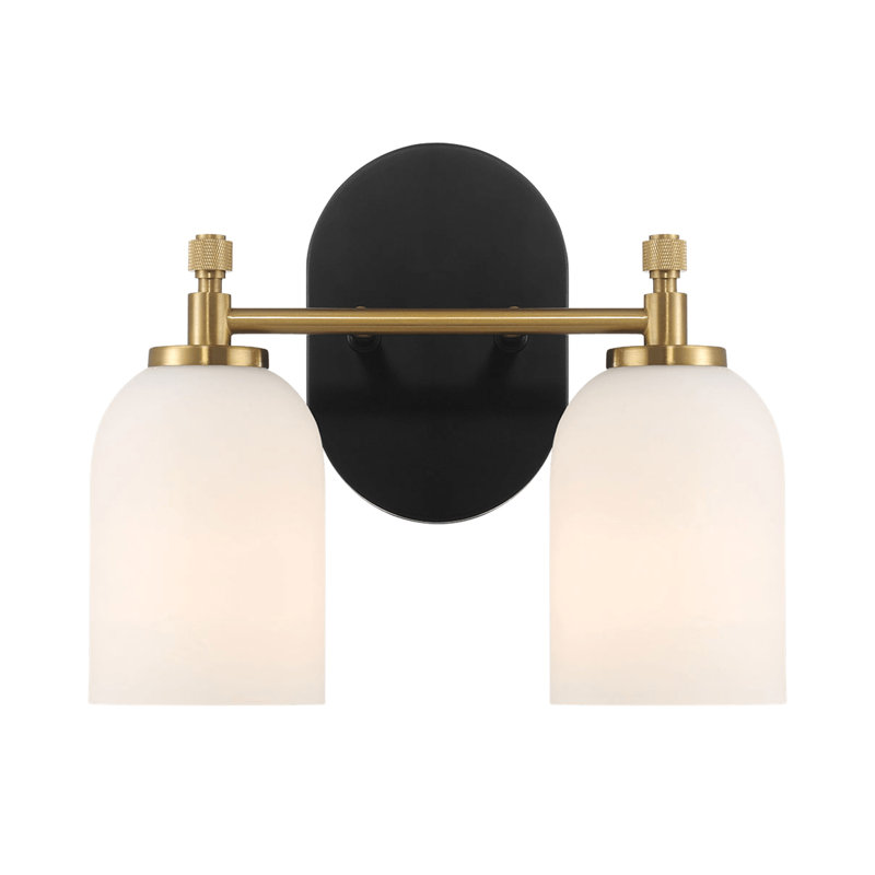 Applique murale pour salle de bain Meadows Vanity, 2 lumières, H 10,1 po x l 10,4 po x P 5,5 po
