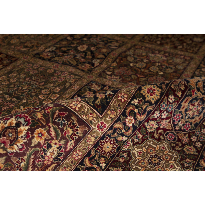 Hand-Knotted High-Quality Rust and Black Area Rug