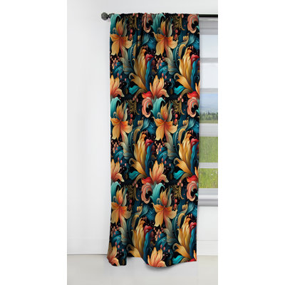 Rideau à motif floral motif cachemire contemporain Contemporary I - 1 panneaux