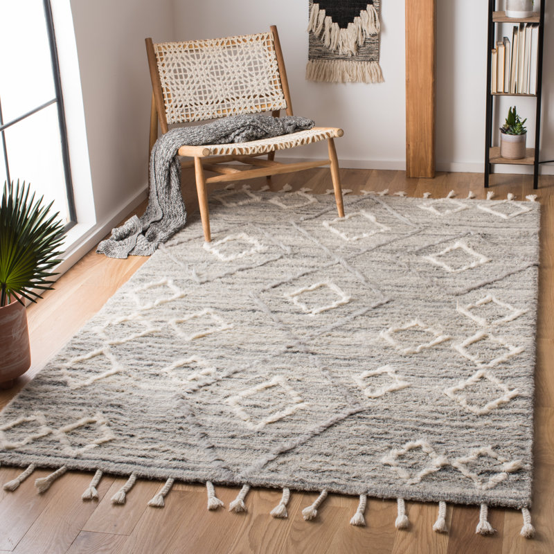 Powell Hand Tufted Wool Geometric Rug, Rectangle 4' x 6'