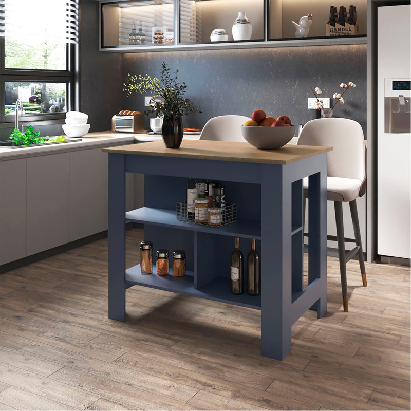 Kitchen Island with Open Shelf