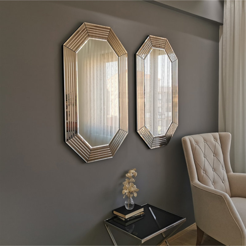 Ensemble de 2 miroirs Romeville, Bronze