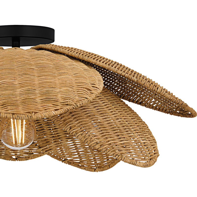 Plafonnier semi-encastré 1 lumière Corisha, 1 lumière, H 8,75 po x l 22 po x P 22 po