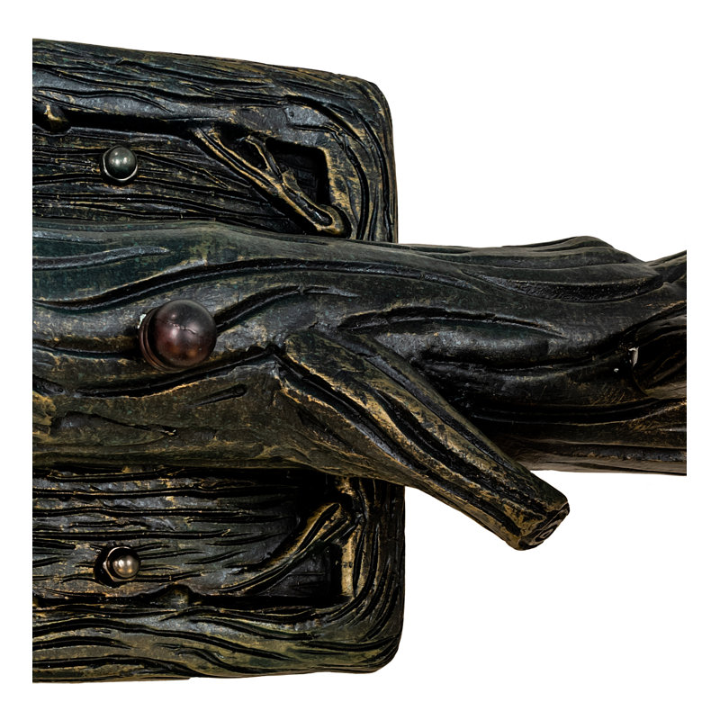 Dual-Light Hand-Painted Pinecone Black Sconce