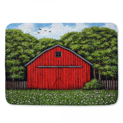 Tapis rouge pour salle de bain