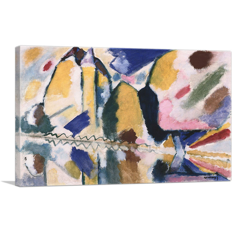 «Autumn II 1912» par Wassily Kandinsky - reproduction d'art sur toile tendue, H 26 po x l 40 po x P 0,75 po
