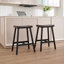 Tabouret de bar en bois massif sans dossier, tabouret de selle avec repose-pieds d'une hauteur de 26 po-611840977-612041687