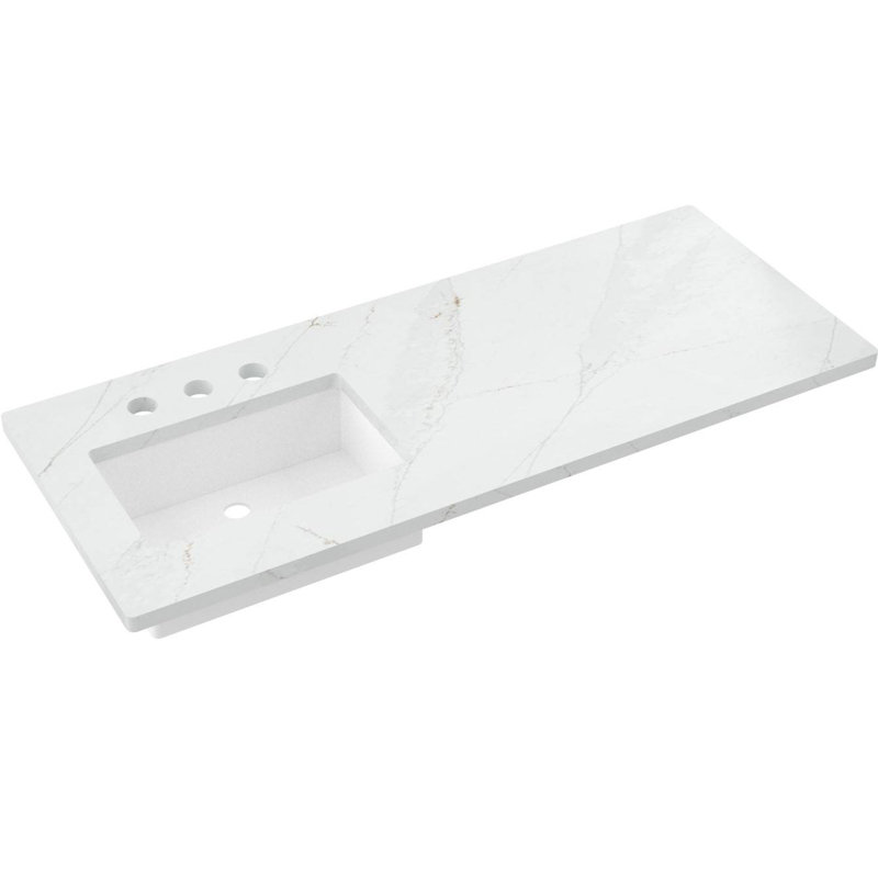 Gilded Single Left/Right Bath Floating Vanity, 54", Gray Weathered