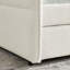 Lit de jour avec canapé-lit capitonné capitonné, double, tissu Boucle, beige (83 po x 58,5 po x 29,5 po)-136541241