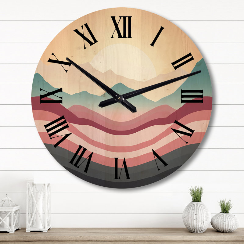 Horloge murale Bold Graphic Sunsetin, Grand