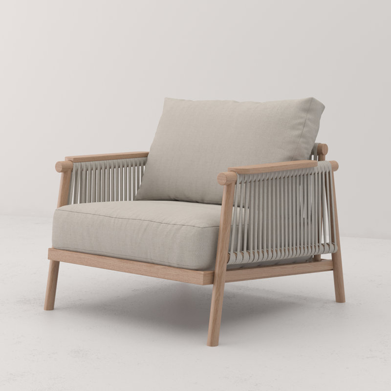 Canapé d'extérieur avec coussins Jeneya, 23.4" H x 35.8'" W x 33.4" D