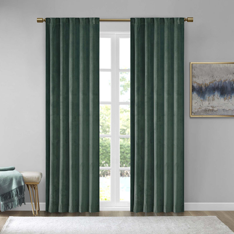 Hegewisch Blackout Curtain Panel Pair, 37" W x 95" L, Green