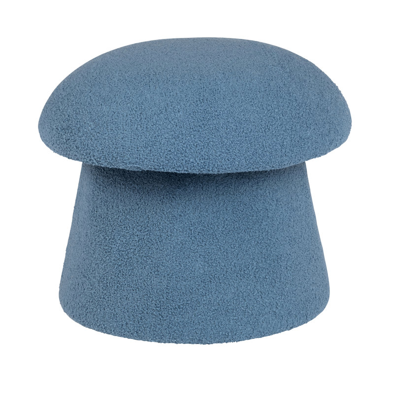 Anushka Mushroom Storage Ottoman, Indigo Blue Boucle
