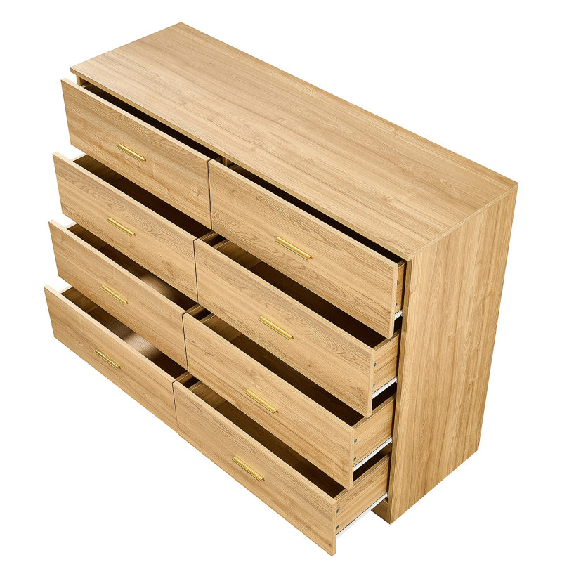 Commode moderne à 8 tiroirs pour la chambre à coucher - Vaste commode de rangement, robuste et sécuritaire