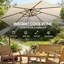 Spacieux parasol de patio en porte-à-faux, polyester blanc crème, design moderne pour recevoir