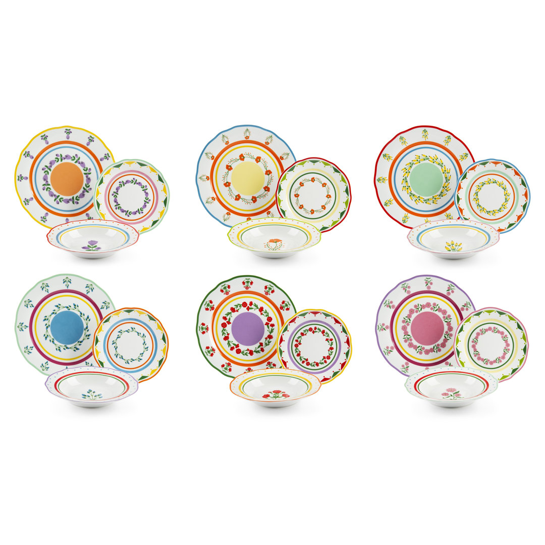 Arles Piece Porcelain Dinnerware Set - Service for 6