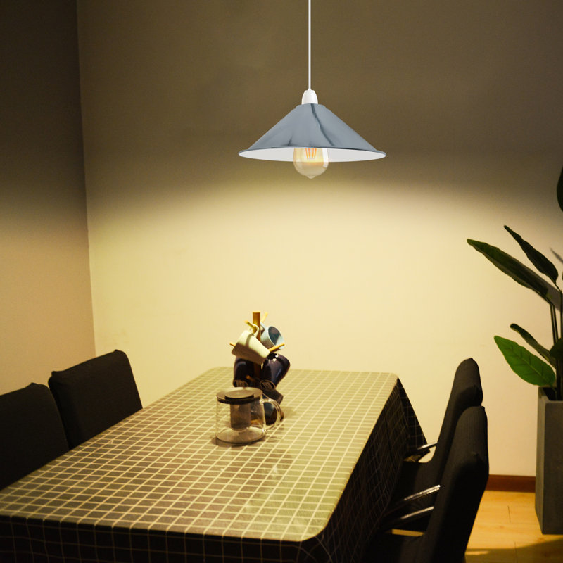 Khiry 10cm H Metal Cone Shape Pendant Shade ( Uno ), Chrome/White