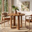 Table de salle à manger ronde de 31,5 pouces avec motif floral sculpté, table de cuisine en bois massif pour 2 à 4 personnes, petite table de salle à manger, appartements, petite place