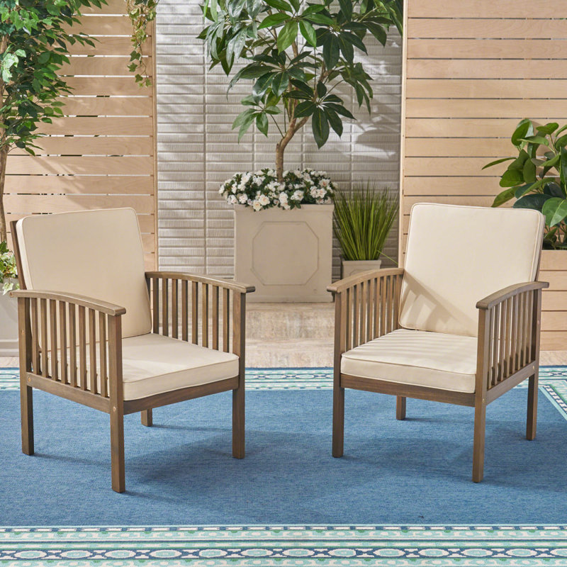 Casa Acacia Club Chair Mp2(Set Of 2), Gray, Cream