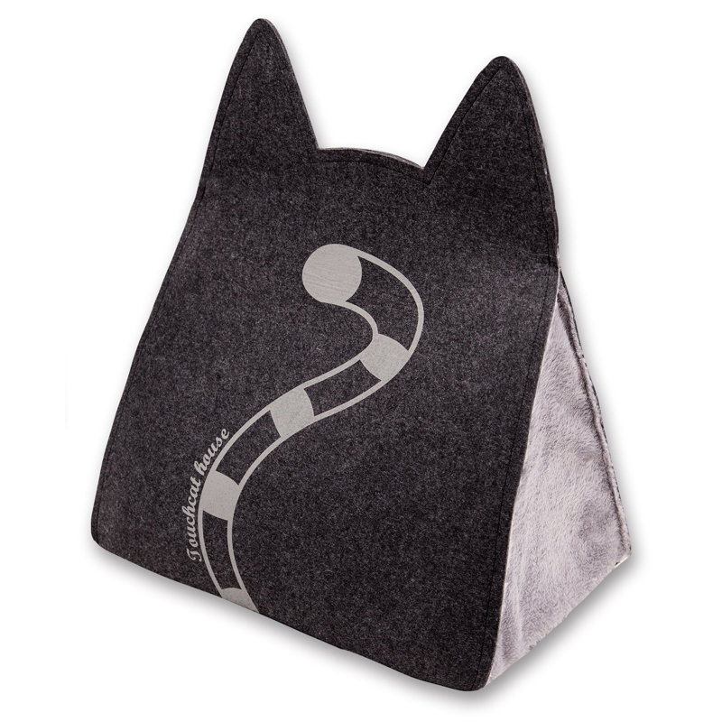 Maison pour chat pliable avec chat Touch Kitty Ears, Noir