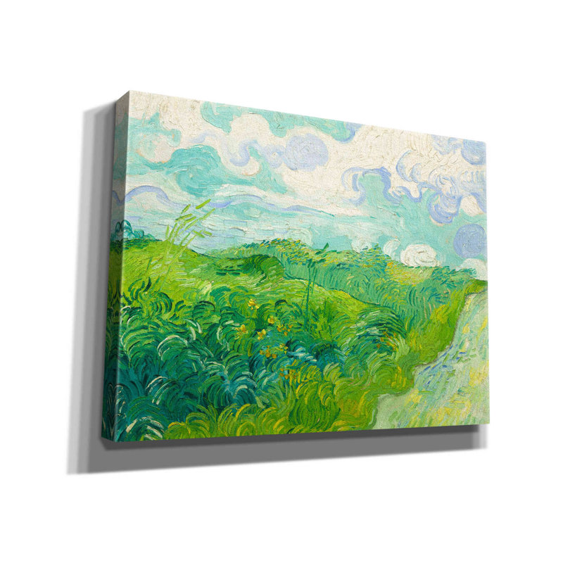 Champ de blé vert, Auvers par MASTERS, H 12 po x l 16 po x P 0,75 po