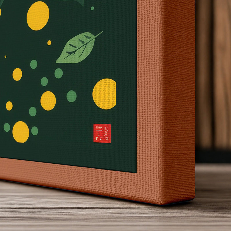 Lemons and Foliage Botanical - Wrapped Canvas, 24x16 - 61.0 x 40.6 cm, Terracotta Border
