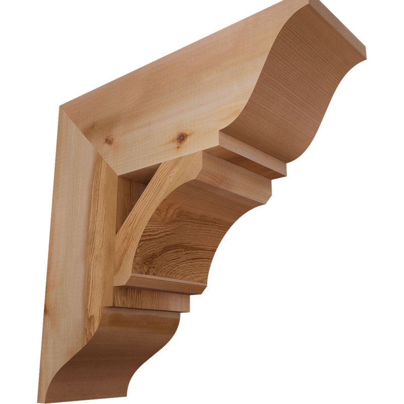 Support en bois rustique traditionnel BKTLEC01, Cèdre rouge de l'Ouest (lisse), H 18 po x l 5,5 po x P 18 po