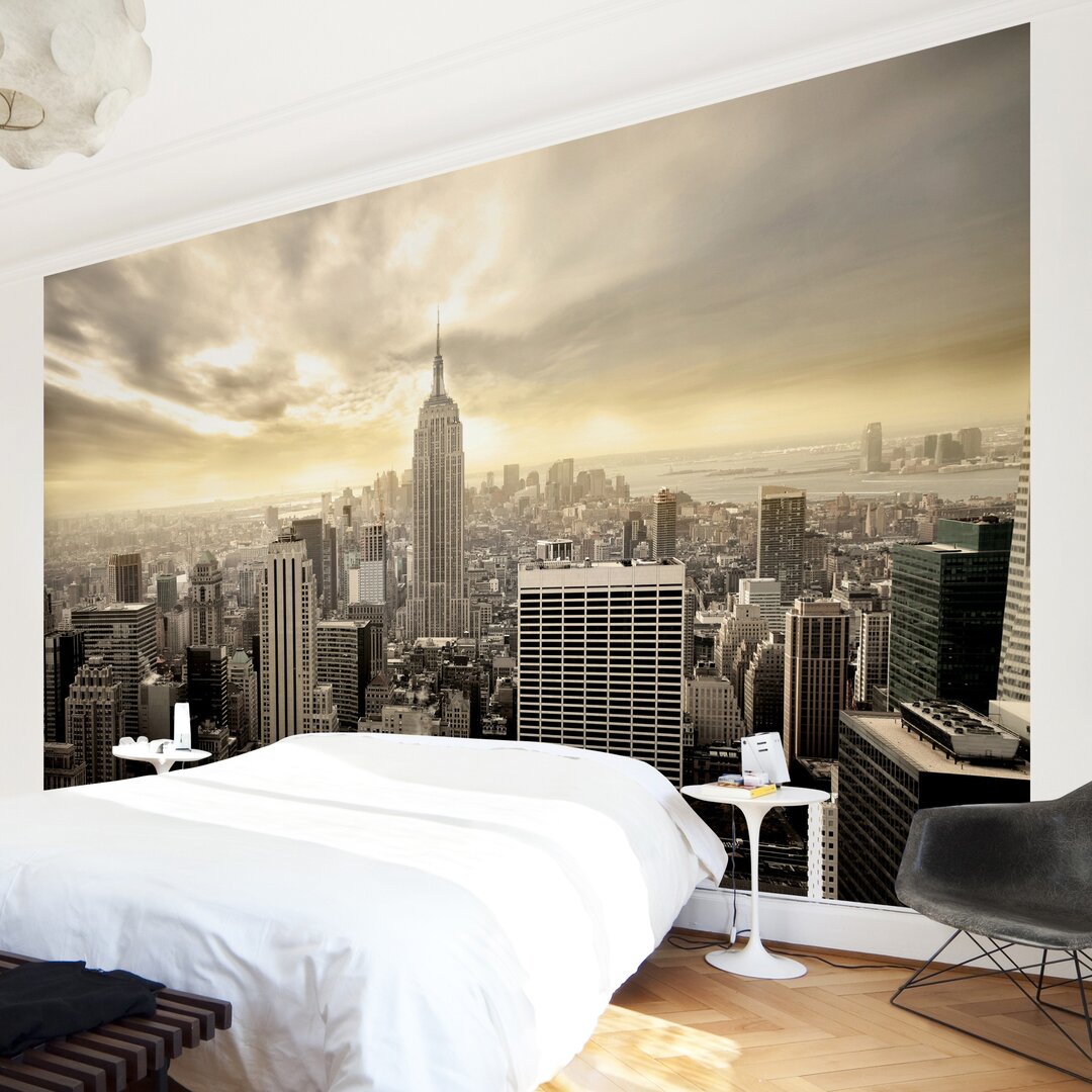 Strukturierte Tapete Manhattan, Sonnenuntergang 2,55 m x 384 cm