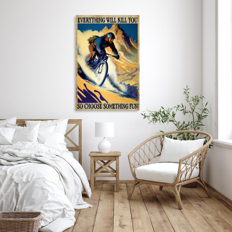 " Choose Something Fun Mountain Biking ", 20" H x 16" W x 1.25" D
