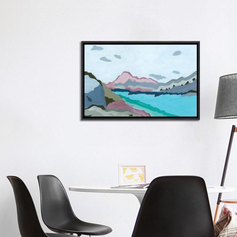 «Cool Waters», 2023 - reproduction d'art murale - toile encadrée, 26 po x 40 po, Toile avec cadre, Noir patiné
