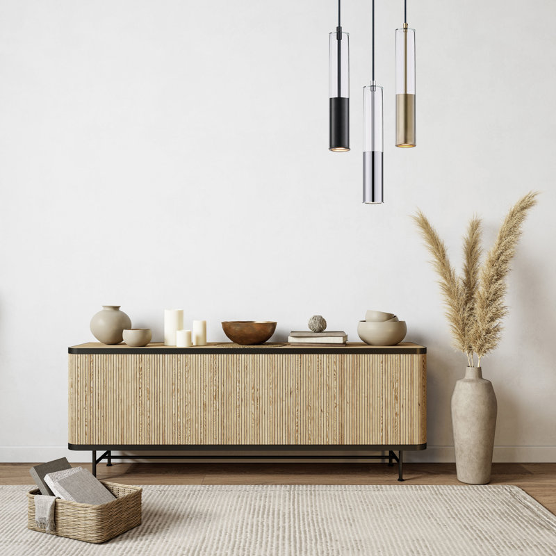 Luminaire suspendu 1 lumière Torch, Chrome poli