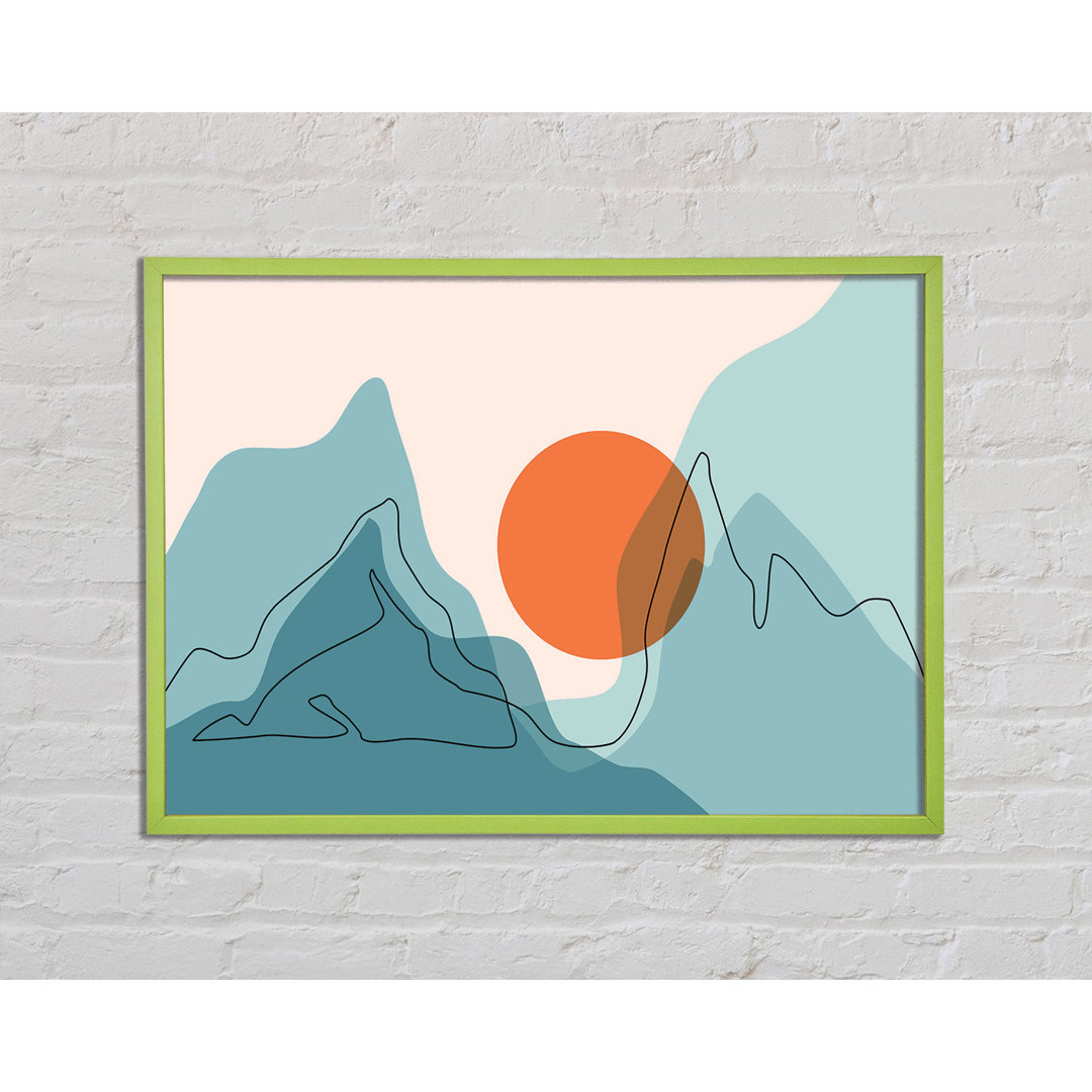 Carlese the Sun and Mountain Scene - Einzelne Bilderrahmen Kunstdrucke